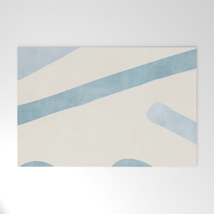 Light Blue Abstract Minimalist Artwork Welcome Mat Gallery Image 1