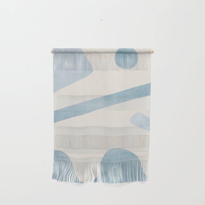 Light Blue Abstract Minimalist Artwork Wall Hanging Gallery Image 1