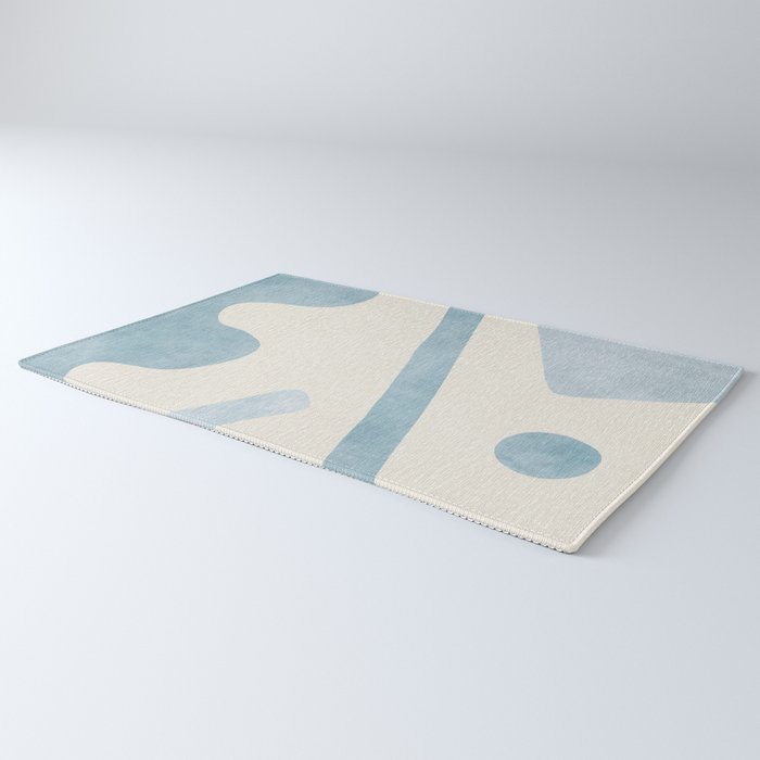 Light Blue Abstract Minimalist Artwork Rug Gallery Image 3