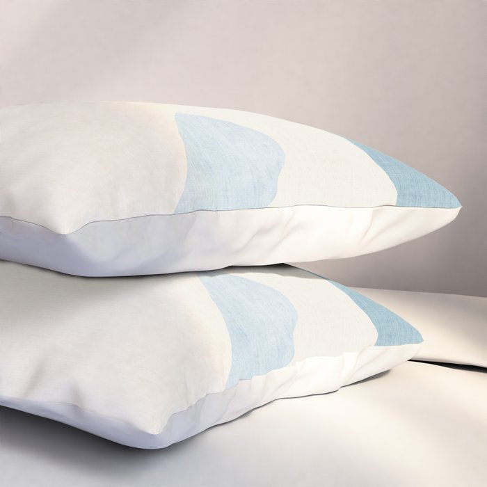 Light Blue Abstract Minimalist Artwork Pillow Sham Gallery Image 3