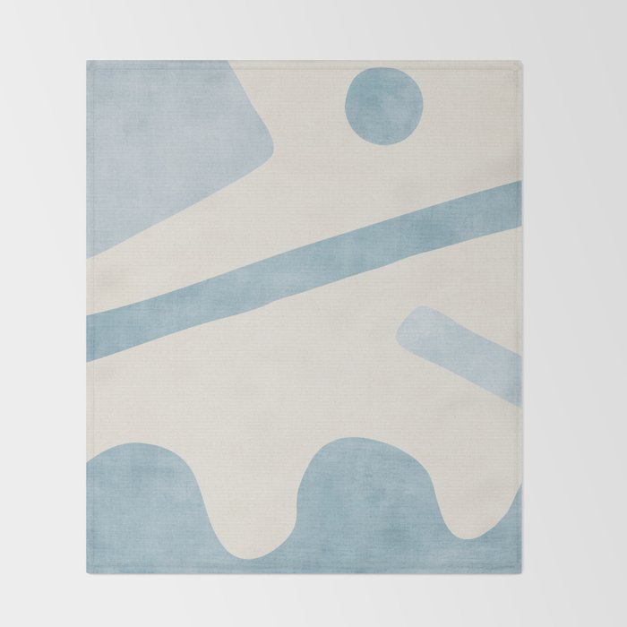 Light Blue Abstract Minimalist Artwork Throw Blanket Gallery Image 2