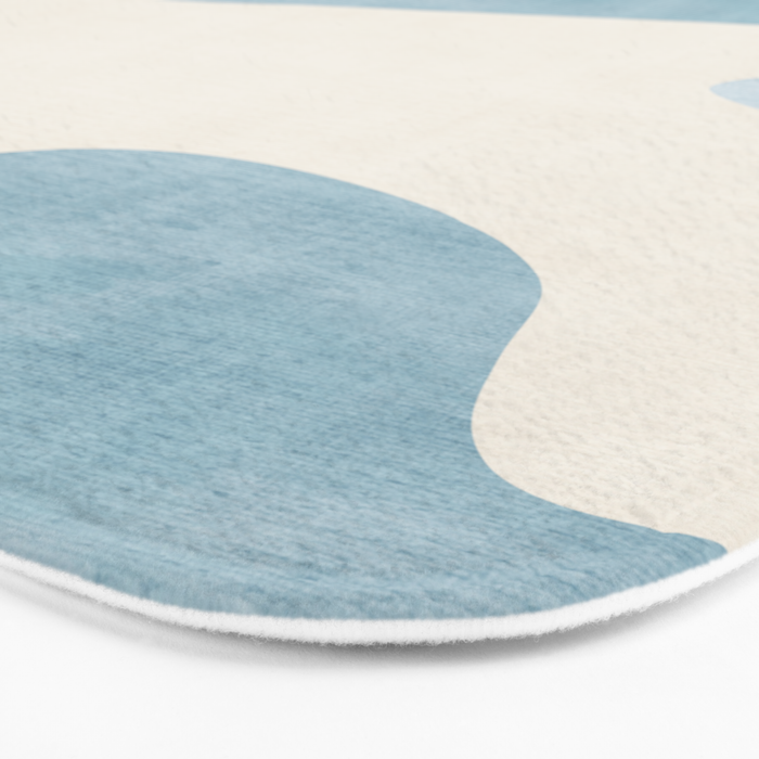 Light Blue Abstract Minimalist Artwork Bath Mat Gallery Image 3