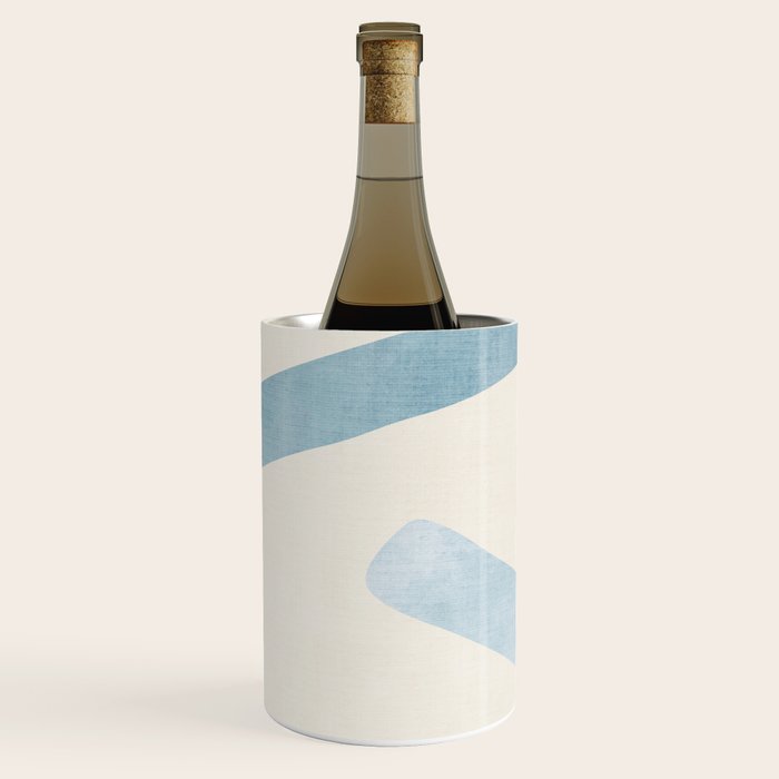Light Blue Abstract Minimalist Artwork Wine Chiller Gallery Image 3