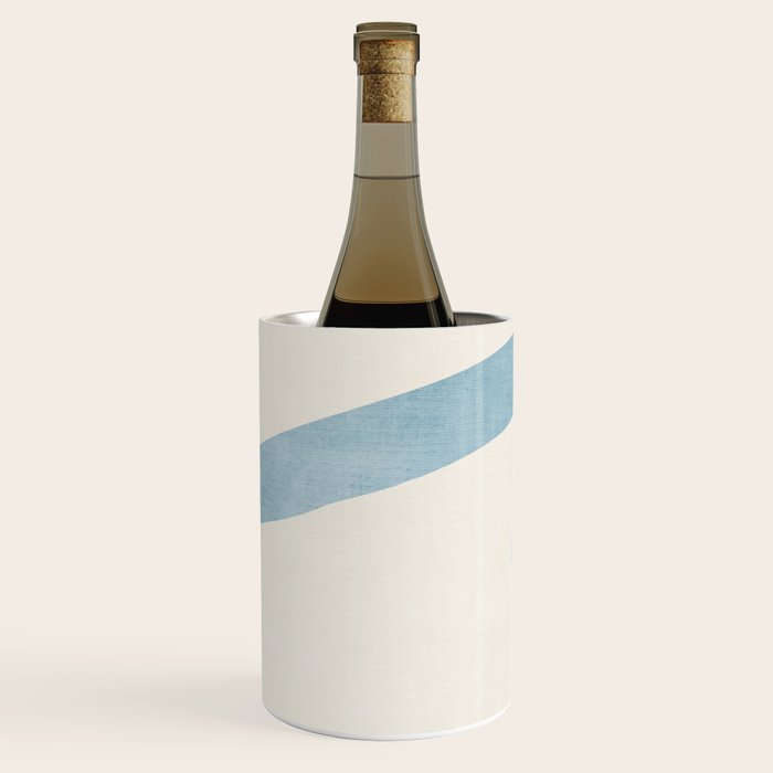 Light Blue Abstract Minimalist Artwork Wine Chiller Gallery Image 1