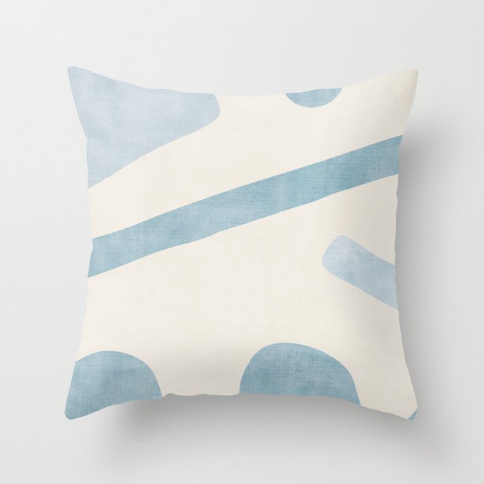 Light Blue Abstract Minimalist Artwork Throw Pillow Gallery Image 1
