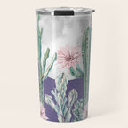 Desert Cactus Full Moon Succulent Garden on Purple Travel Mug Gallery Image 1