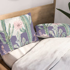 Desert Cactus Full Moon Succulent Garden on Purple Pillow Sham Gallery Image 2