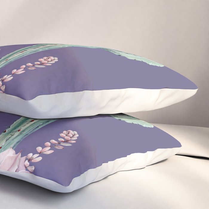 Desert Cactus Full Moon Succulent Garden on Purple Pillow Sham Gallery Image 3