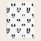 Vintage cartoon mascot face doodle pattern Poster Gallery Image 4