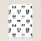Vintage cartoon mascot face doodle pattern Stationery Card Gallery Image 2