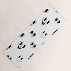 Vintage cartoon mascot face doodle pattern Yoga Mat Gallery Image 1