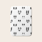 Vintage cartoon mascot face doodle pattern Bath Mat Gallery Image 1