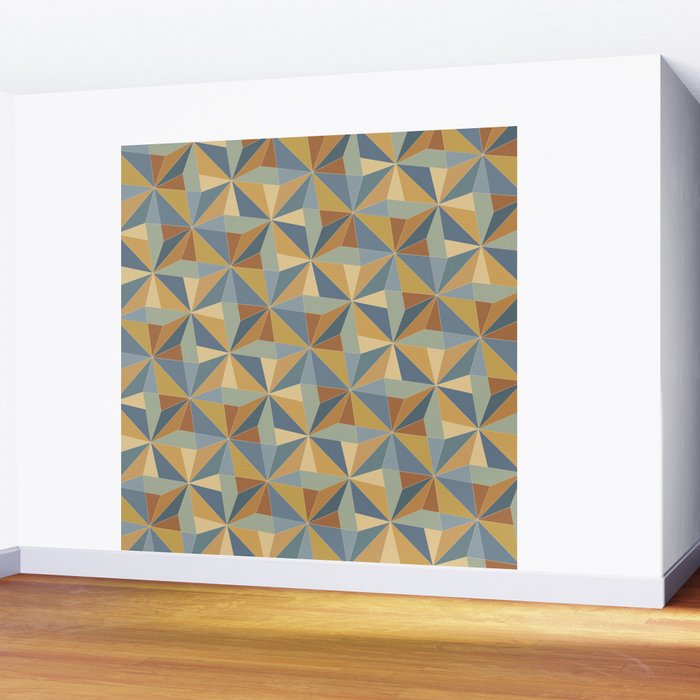 Kaleidoscope Tile Pattern III Warm Earthy Summer Wall Mural Gallery Image 2