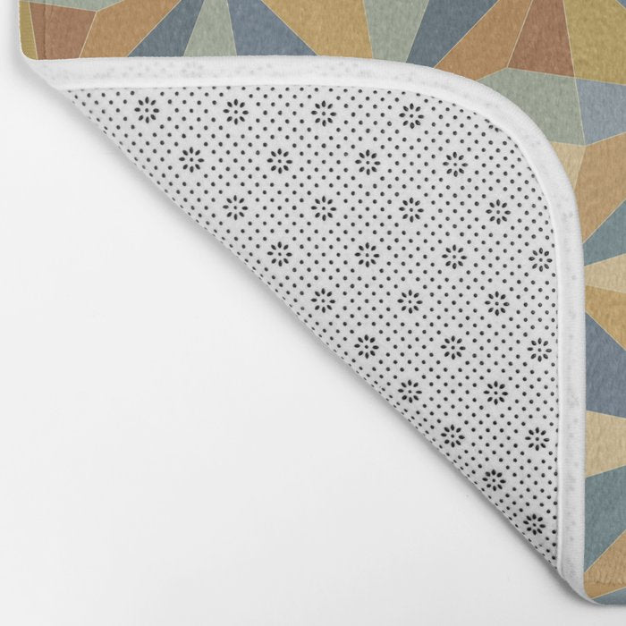 Kaleidoscope Tile Pattern III Warm Earthy Summer Bath Mat Gallery Image 2