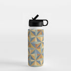 Kaleidoscope Tile Pattern III Warm Earthy Summer Water Bottle Gallery Image 1