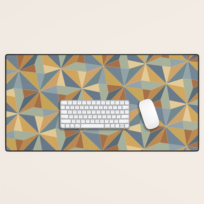 Kaleidoscope Tile Pattern III Warm Earthy Summer Desk Mat Gallery Image 1