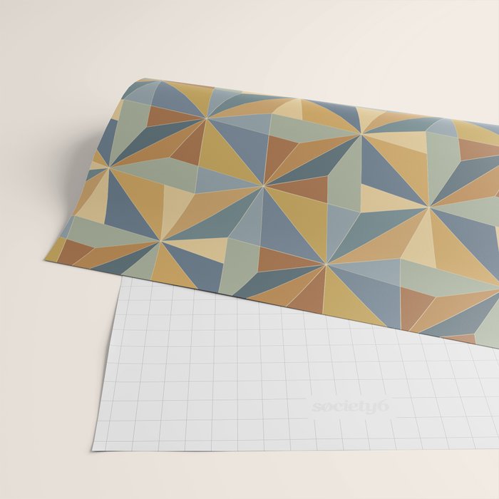 Kaleidoscope Tile Pattern III Warm Earthy Summer Wrapping Paper Gallery Image 2