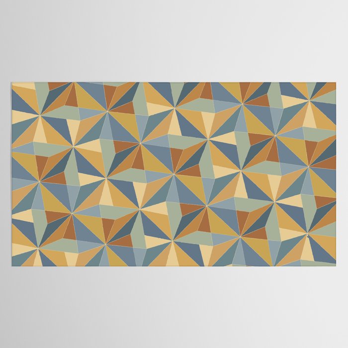 Kaleidoscope Tile Pattern III Warm Earthy Summer Tablecloth Gallery Image 2
