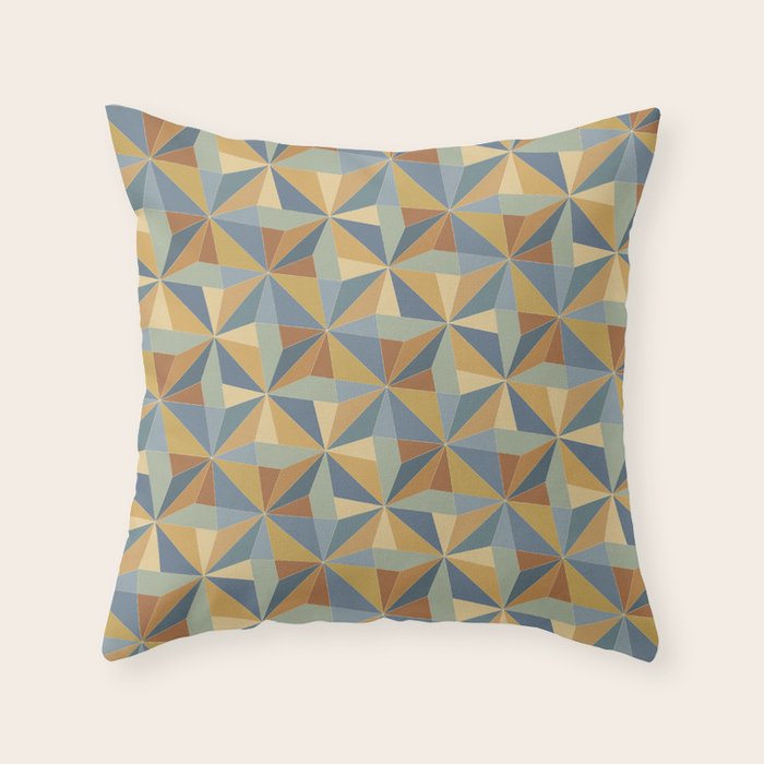 Kaleidoscope Tile Pattern III Warm Earthy Summer Throw Pillow Gallery Image 6