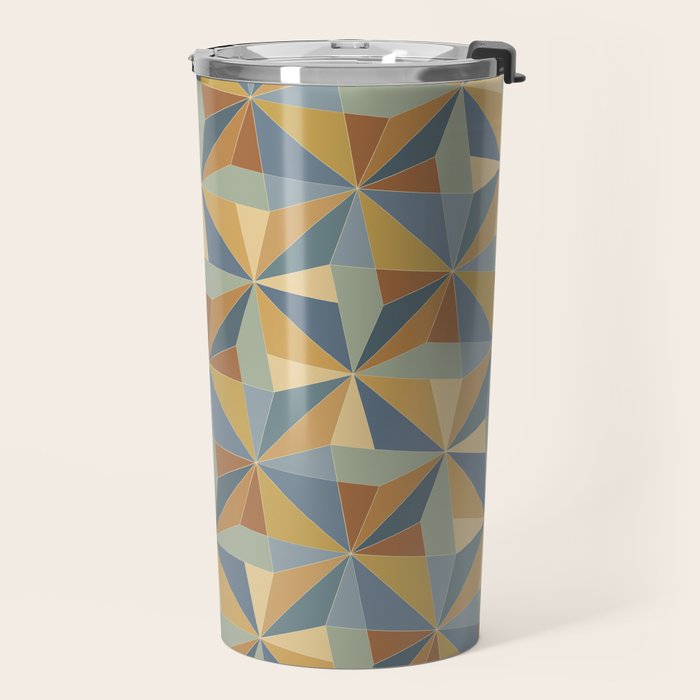 Kaleidoscope Tile Pattern III Warm Earthy Summer Travel Mug Gallery Image 2