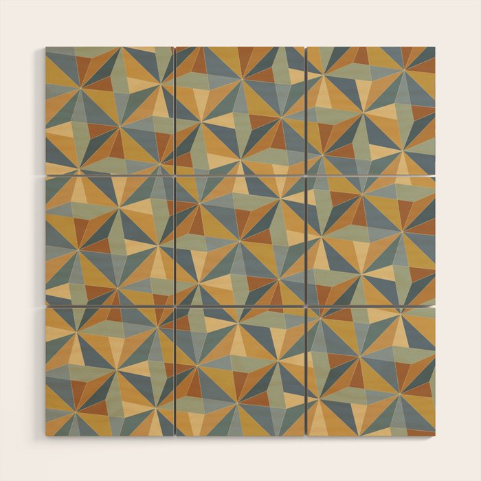 Kaleidoscope Tile Pattern III Warm Earthy Summer Wood Wall Art Gallery Image 1