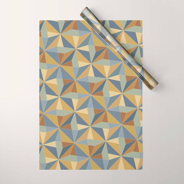 Kaleidoscope Tile Pattern III Warm Earthy Summer Wrapping Paper Gallery Image 1
