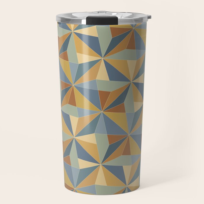 Kaleidoscope Tile Pattern III Warm Earthy Summer Travel Mug Gallery Image 1