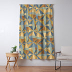 Kaleidoscope Tile Pattern III Warm Earthy Summer Window Curtain Gallery Image 5