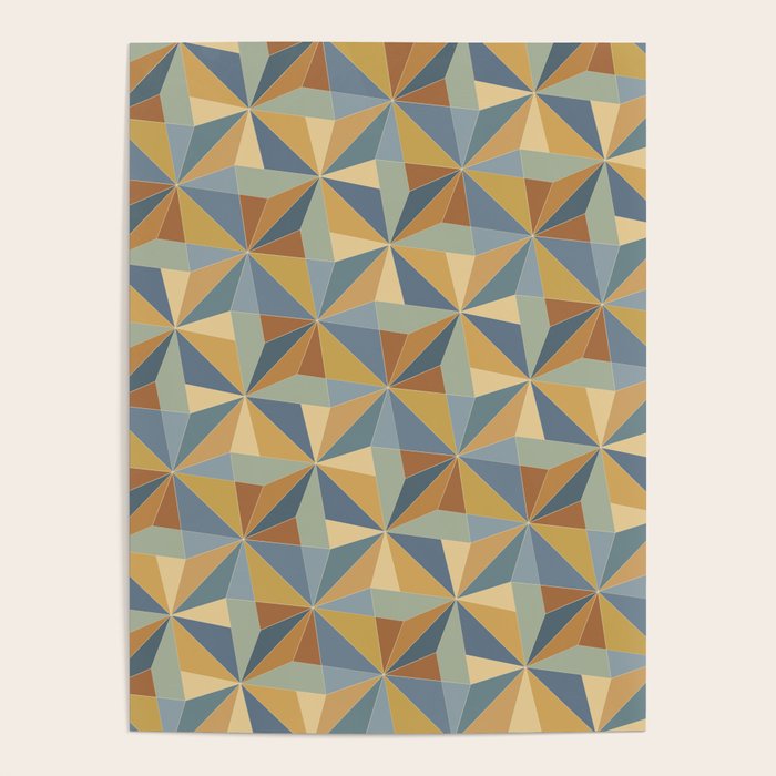 Kaleidoscope Tile Pattern III Warm Earthy Summer Poster Gallery Image 4