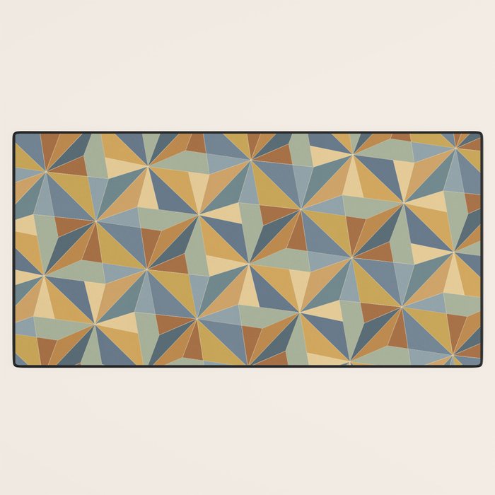 Kaleidoscope Tile Pattern III Warm Earthy Summer Desk Mat Gallery Image 3