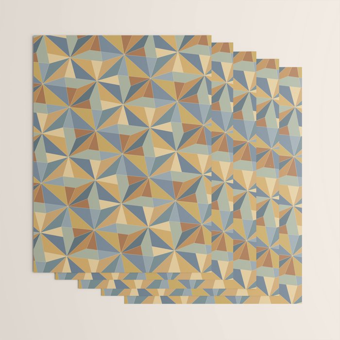 Kaleidoscope Tile Pattern III Warm Earthy Summer Wrapping Paper Gallery Image 3