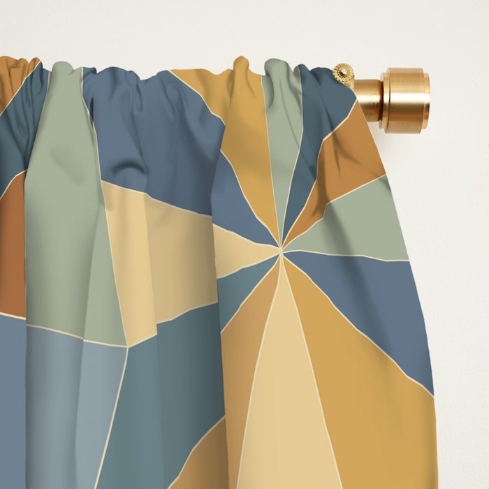 Kaleidoscope Tile Pattern III Warm Earthy Summer Window Curtain Gallery Image 2
