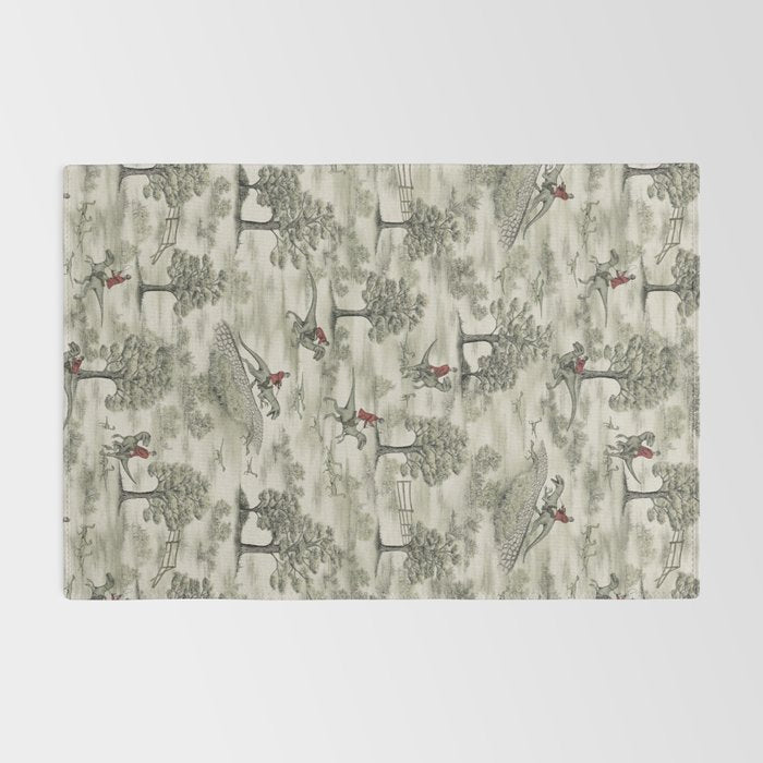 Not-So-Traditional English Fox Hunt with Dinosaurs Rug Gallery Image 2