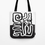 ABSTRACTION 01 | Black and White Abstract Series Tote Bag Gallery Image 1