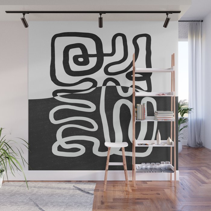 ABSTRACTION 01 | Black and White Abstract Series Wall Mural Gallery Image 1