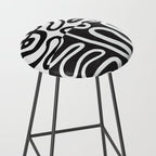 ABSTRACTION 01 | Black and White Abstract Series Stool Gallery Image 2