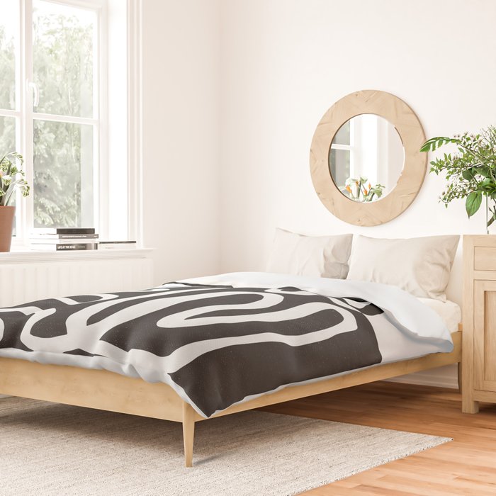 ABSTRACTION 01 | Black and White Abstract Series Duvet Cover Gallery Image 2