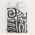 ABSTRACTION 01 | Black and White Abstract Series Duvet Cover Gallery Image 6