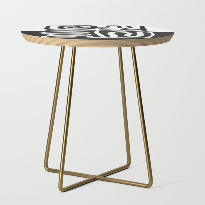 ABSTRACTION 01 | Black and White Abstract Series Side Table Gallery Image 1