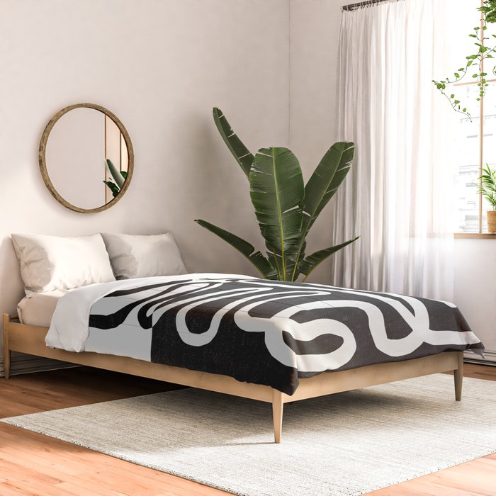 ABSTRACTION 01 | Black and White Abstract Series Comforter Gallery Image 2