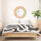 ABSTRACTION 01 | Black and White Abstract Series Duvet Cover Gallery Image 3