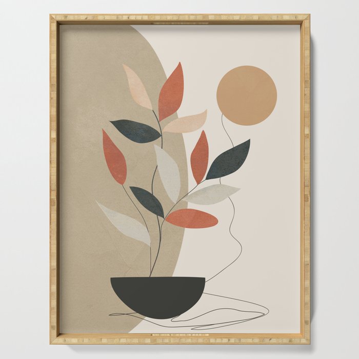 Line Through Abstractions 01 Serving Tray Gallery Image 1