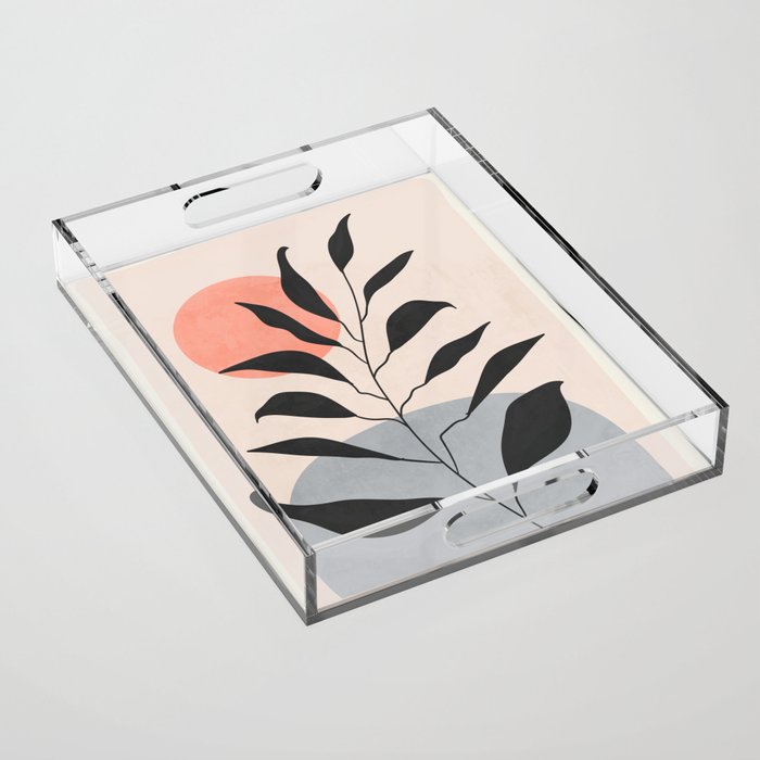 Tropical Leaf- Abstract Art 16 Acrylic Tray Gallery Image 1