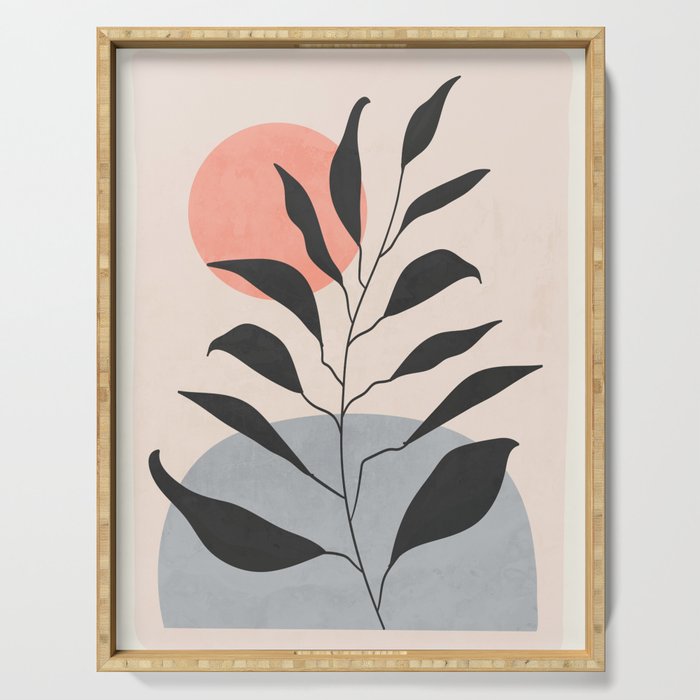 Tropical Leaf- Abstract Art 16 Serving Tray Gallery Image 1