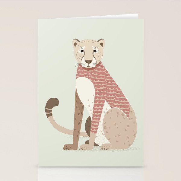Whimsical Cheetah Stationery Card Gallery Image 1