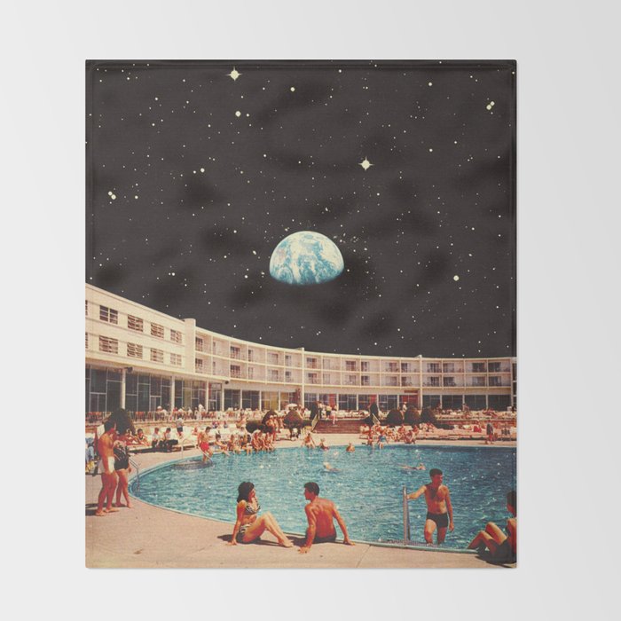 Lunar Pool Life Throw Blanket Gallery Image 2