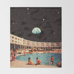 Lunar Pool Life Throw Blanket Gallery Image 2