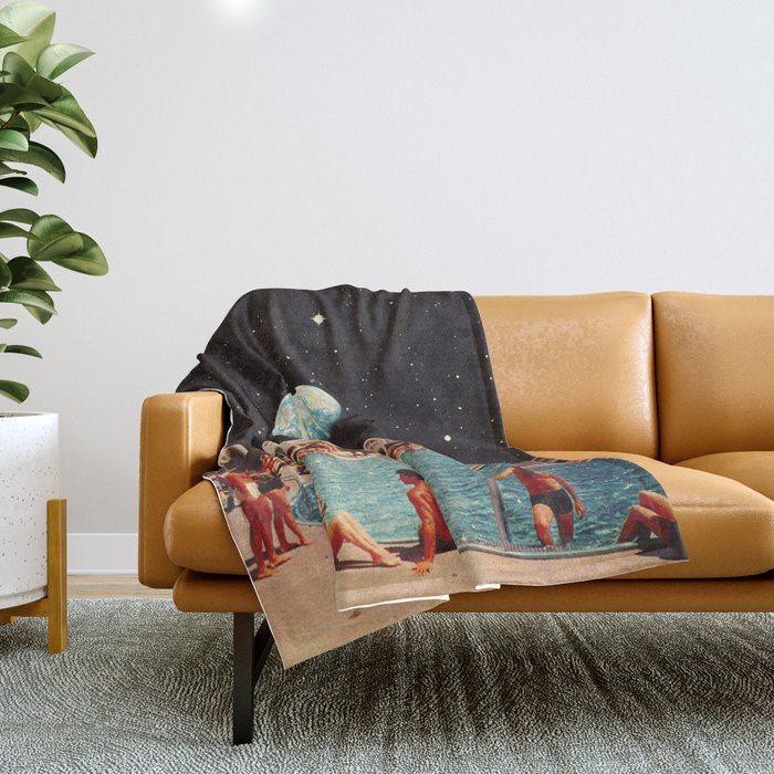Lunar Pool Life Throw Blanket Gallery Image 1