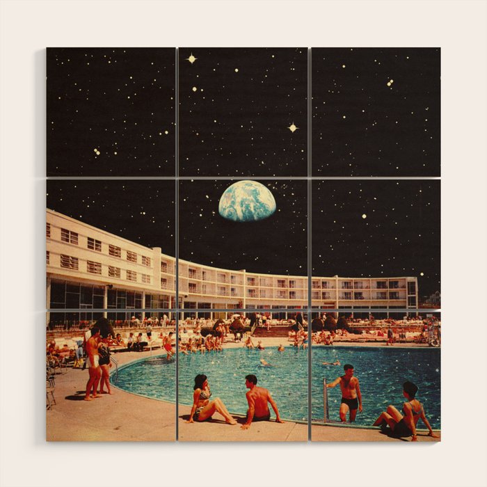 Lunar Pool Life Wood Wall Art Gallery Image 1