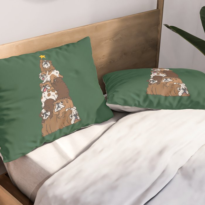 Christmas Tree English Bulldog Pillow Sham Gallery Image 2